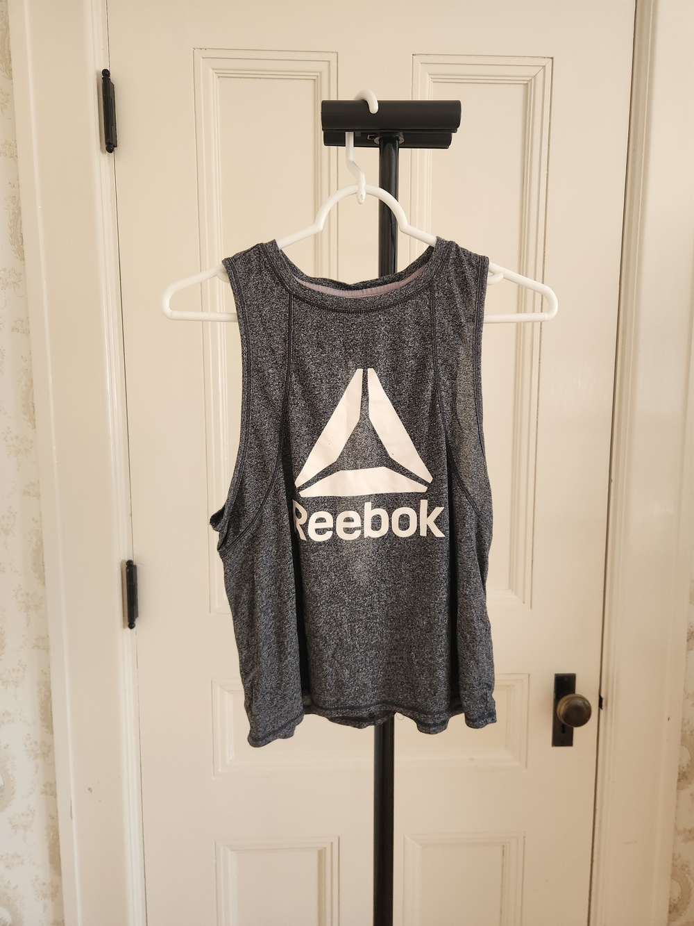 Reebok Women's Dark Heather Gray Logo Tank